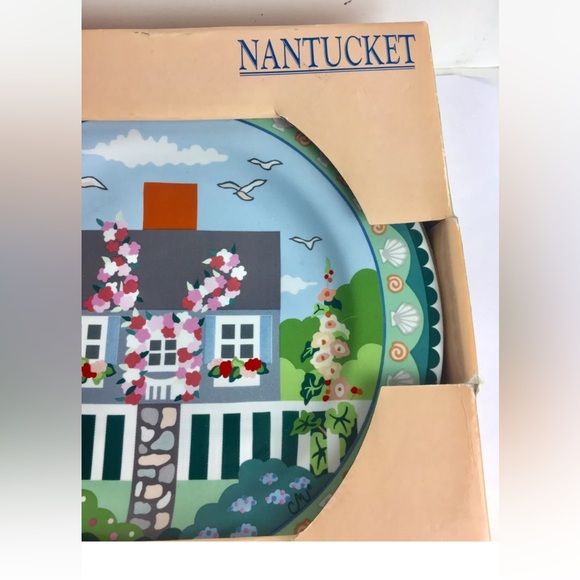 NEW CLAIRE MURRAY NANTUCKET ceramic set of 4 SALAD dessert PLATES - Picture 4 of 6